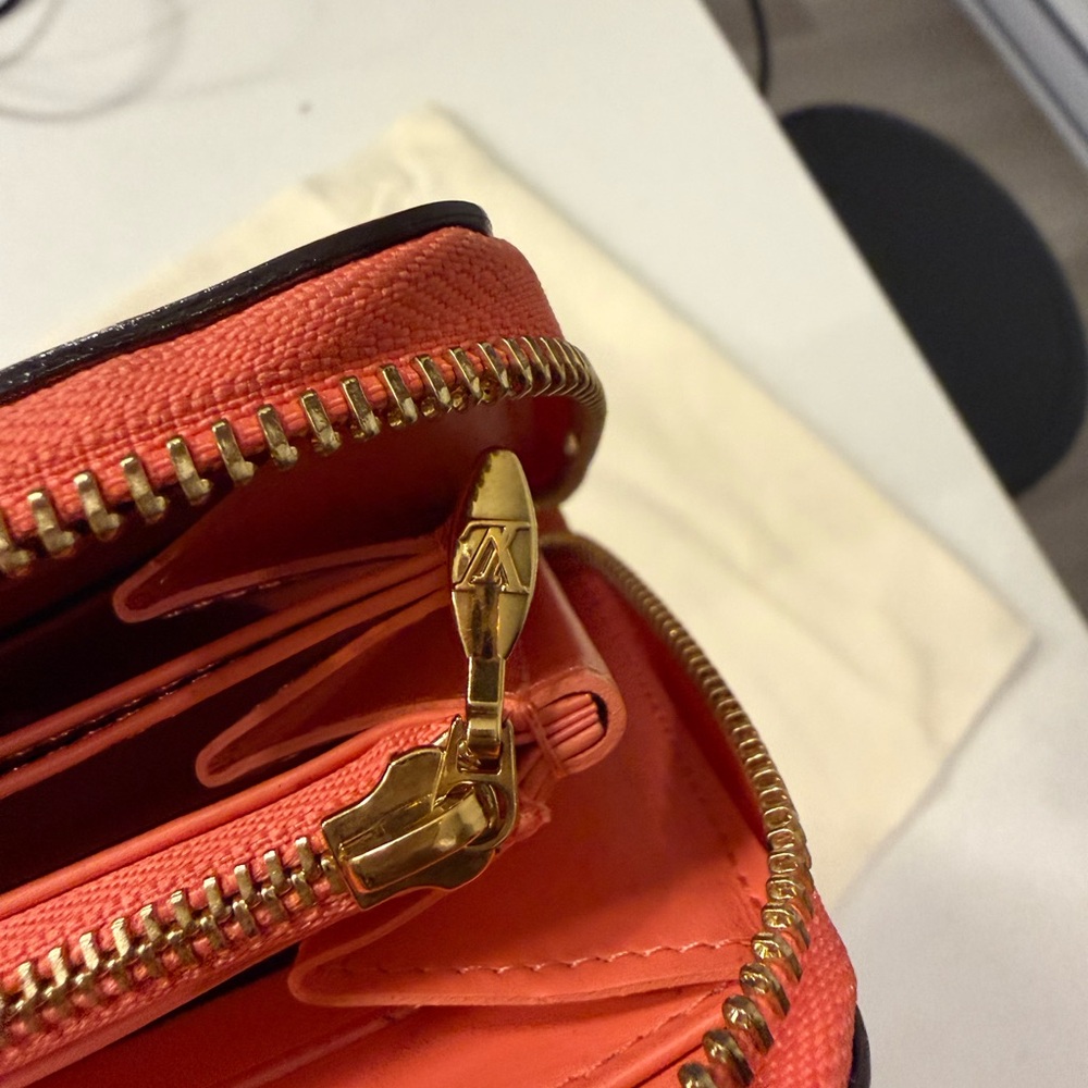 Louis Vuitton Vibrant Orange and Gray Floral Wallet - Picture 5 of 7